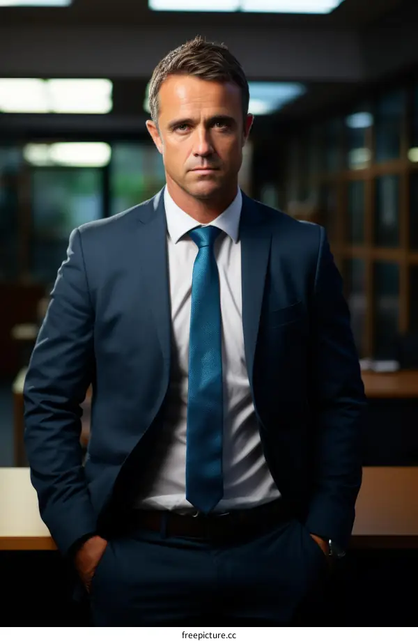 A man in a suit standing with his hands in his pockets