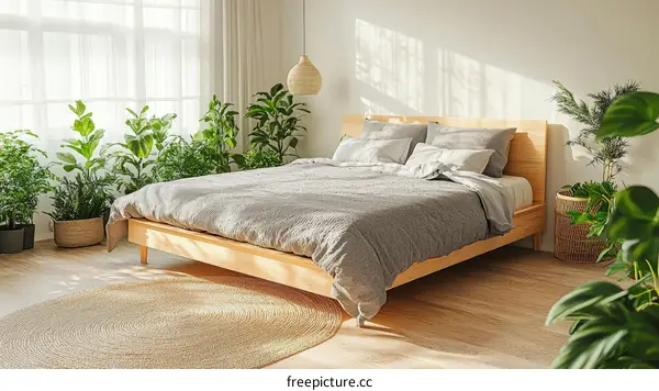 Modern Minimalist Bedroom with Plants