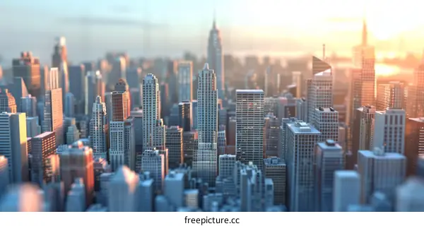 A Metropolis with Modern High-Rise Landmarks
