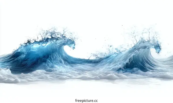 Powerful Ocean Wave Splash Illustration