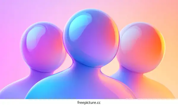 Abstract Colorful Group of People