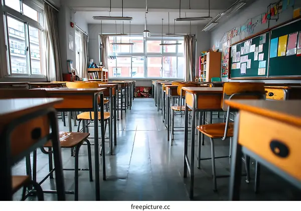 Empty Classroom Interior Shot