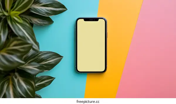 Modern Phone Mockup with Colorful Background