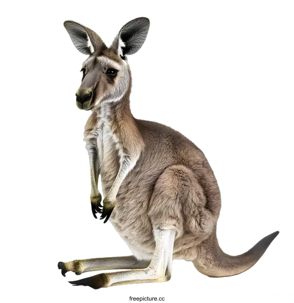 [Transparent Background PNG]Red Kangaroo Sitting on White Background