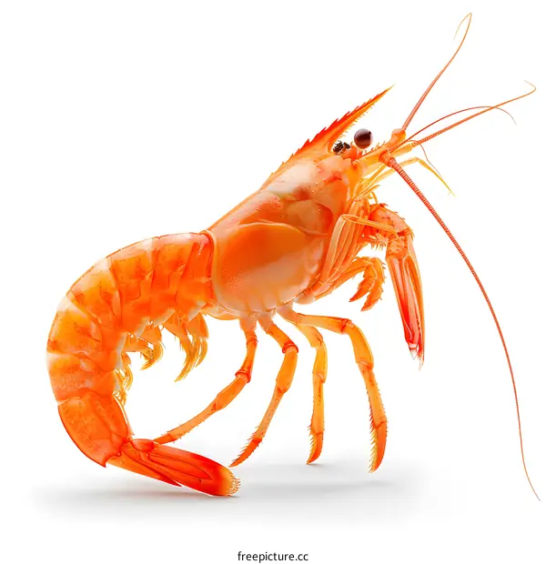 Realistic 3D Render of a Cooked Shrimp