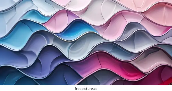 colorful 3d rendering of a wavy surface