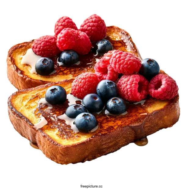 [Transparent Background PNG]Delicious French Toast with Berries