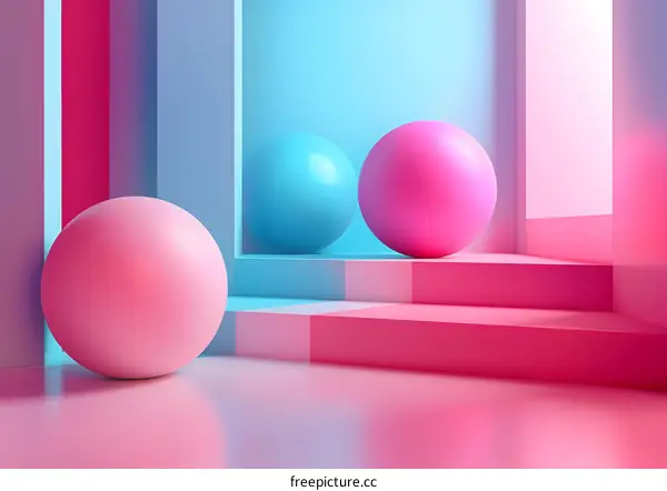 Pink and Blue Spheres