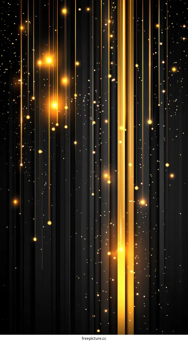 Golden Light Lines on Dark Background