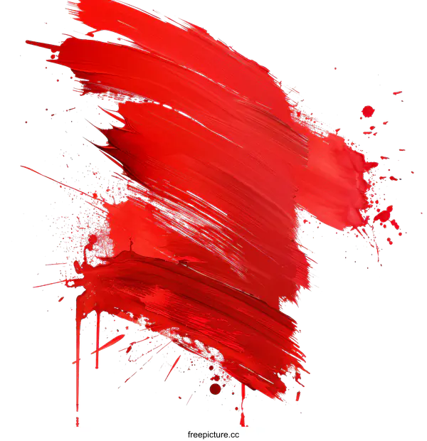 [Transparent Background PNG]red paint strokes and splatters