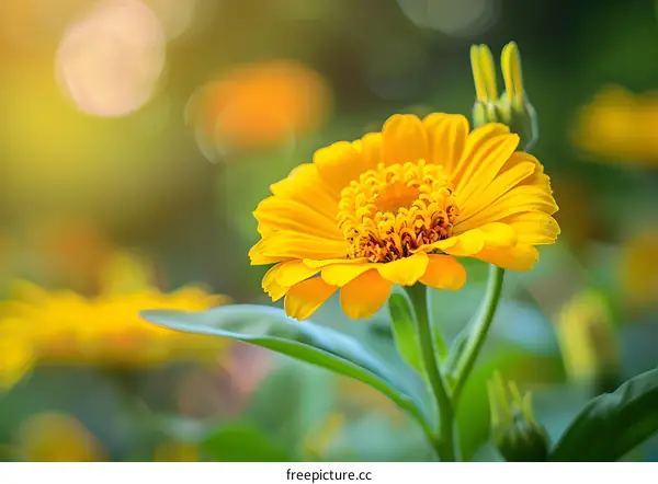 Close Up of a Yellow Flower in a Garden