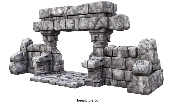 [Transparent Background PNG]grey stone temple ruin