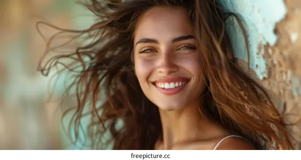 Carefree Portrait of a Smiling Young Woman