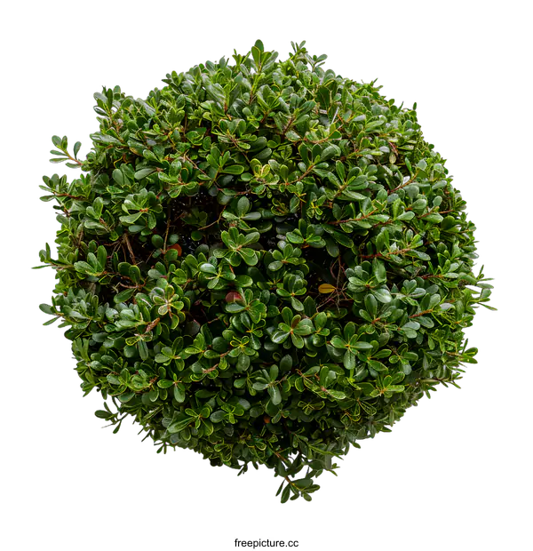 [Transparent Background PNG]Top View of a Lush Green Bush with White Background