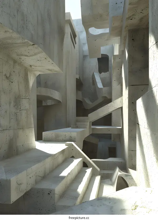Abstract Concrete Architecture Staircase