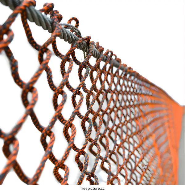 Close Up of Orange and Black Rope Netting