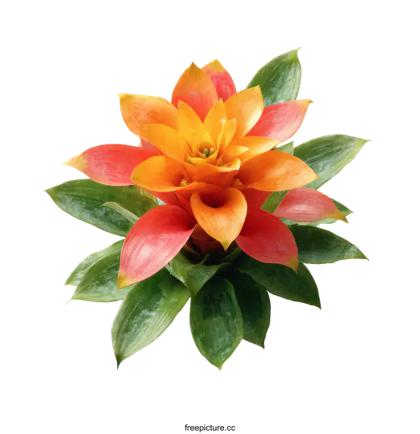 [Transparent Background PNG]Vibrant Bromeliad Flower Close-up