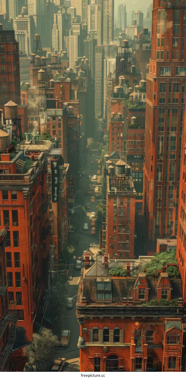 Urban Skyline Aerial View of Buildings