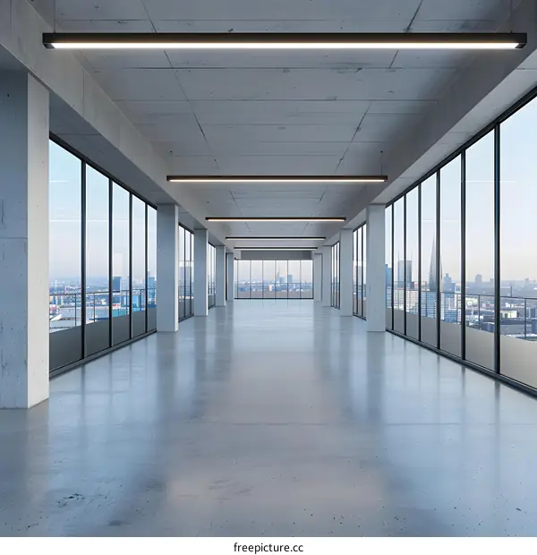 Modern Empty Office Space With City View