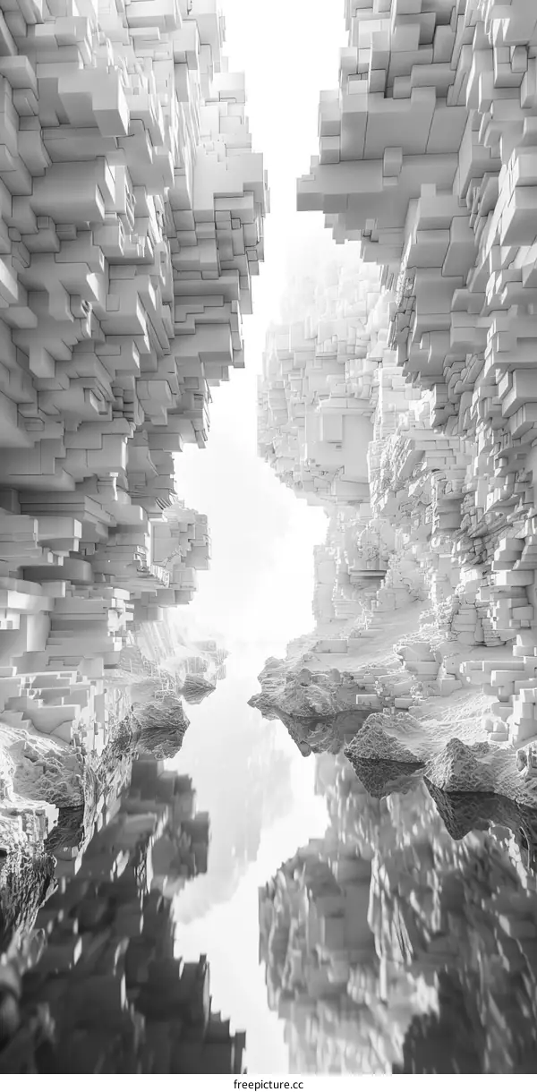 Abstract White Canyon with Water