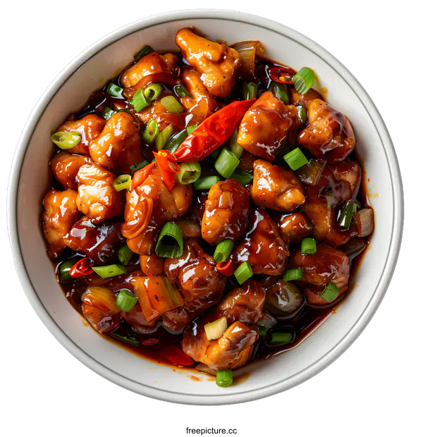 [Transparent Background PNG]Spicy Chicken with Chili Peppers