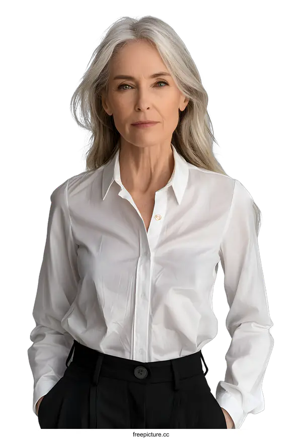 [Transparent Background PNG]Portrait of a confident senior businesswoman in formal wear