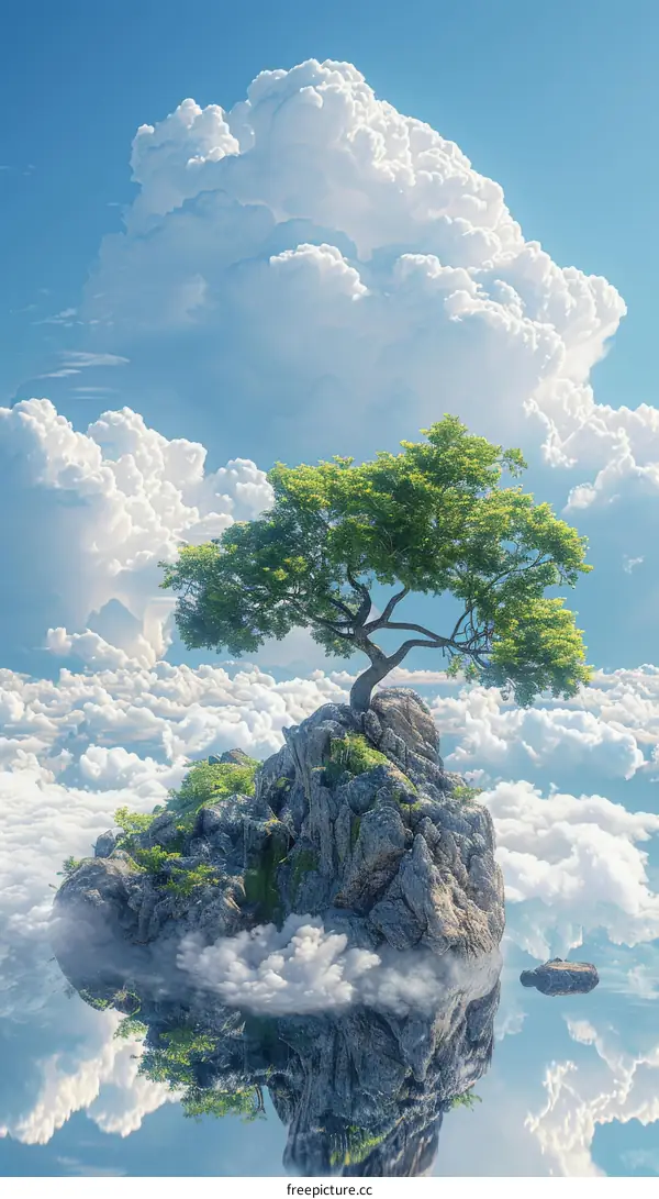 Floating Island with a Tree in the Sky