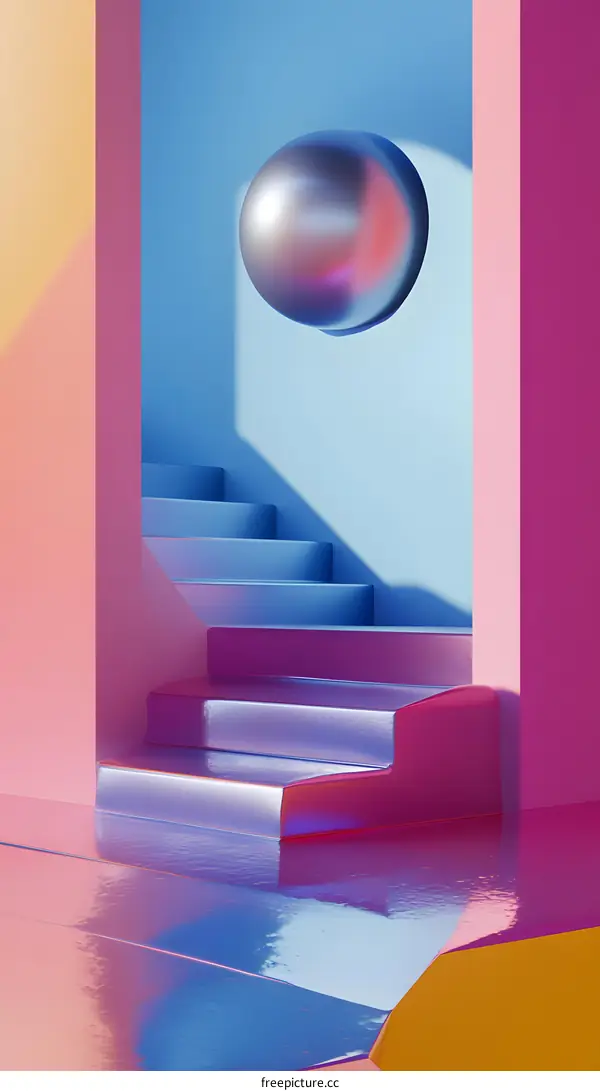 Abstract 3D Geometric Shapes with Pastel Color Palette
