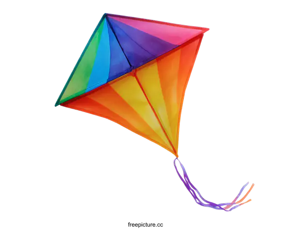 [Transparent Background PNG]Colorful Rainbow Kite in the Sky