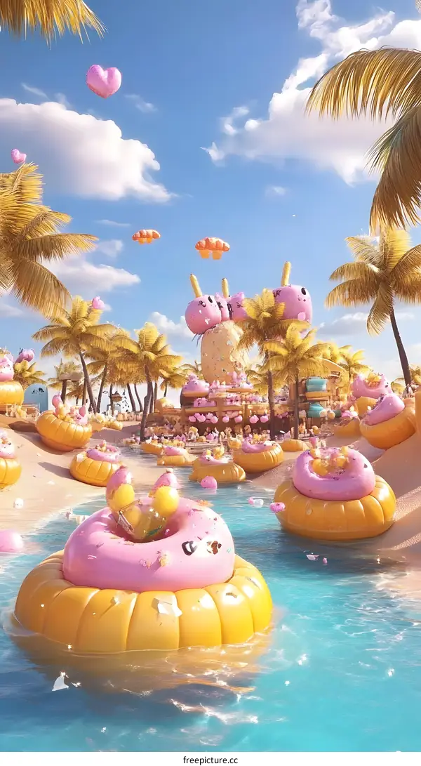 Sweet Summer Tropical Paradise Illustration