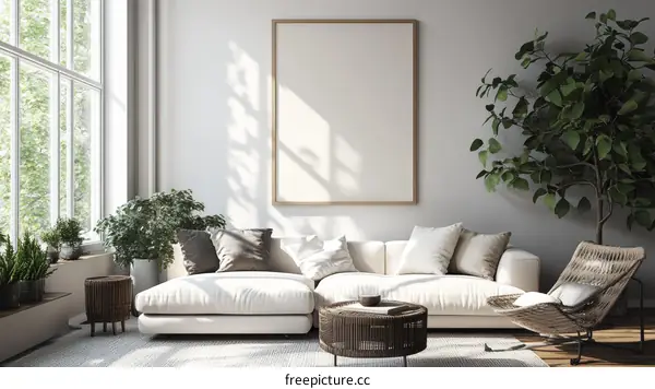 Modern Minimalist Living Room Mockup