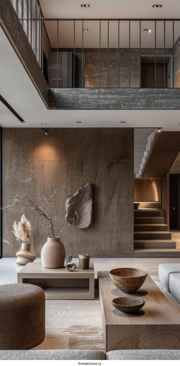 A Stunning Modern Home with Wood and Stone Highlights