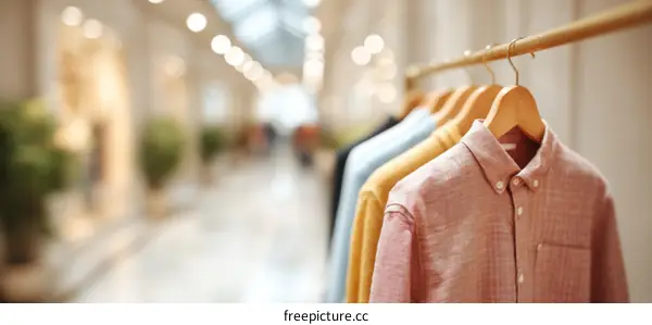 Colorful Clothes Displayed on Hangers in a Shopping Mall