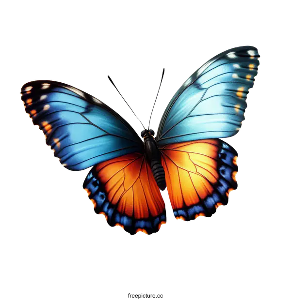 [Transparent Background PNG]Beautiful Colorful Butterfly Illustration