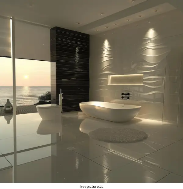 Modern Seaside Luxury Bathroom Interior