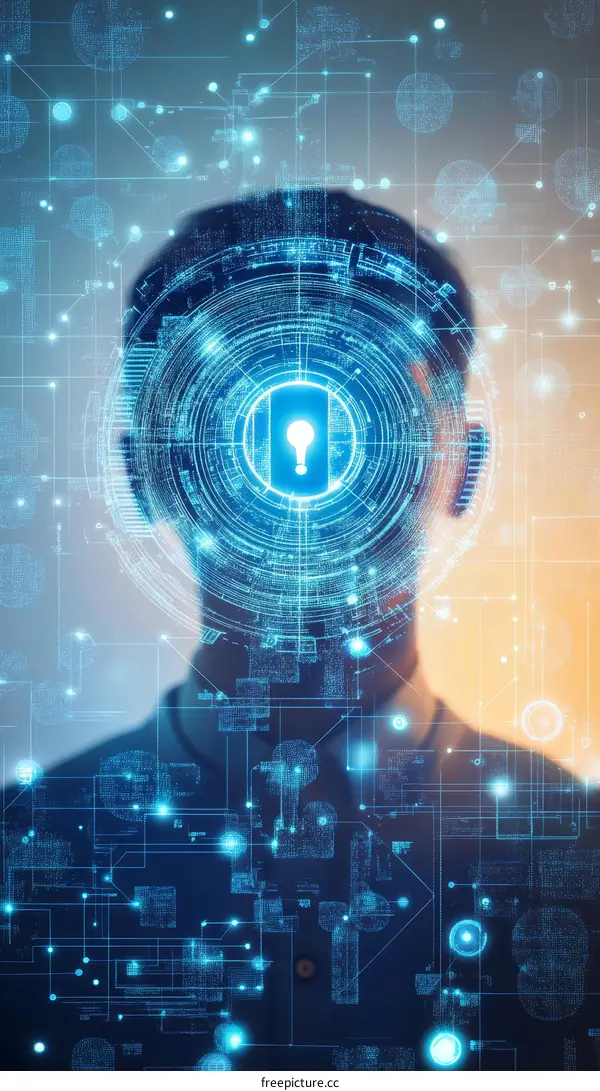 Digital Security Concept with Human Face