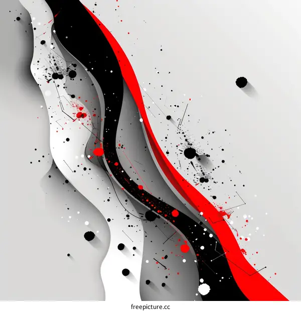 Black red and white modern abstract art