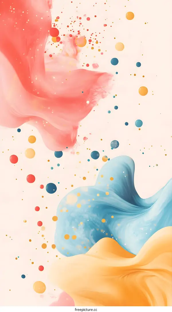 Abstract Art With Yellow Red And Blue Colors