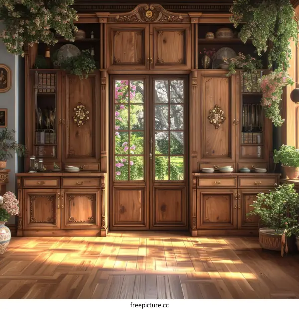 European style retro study room