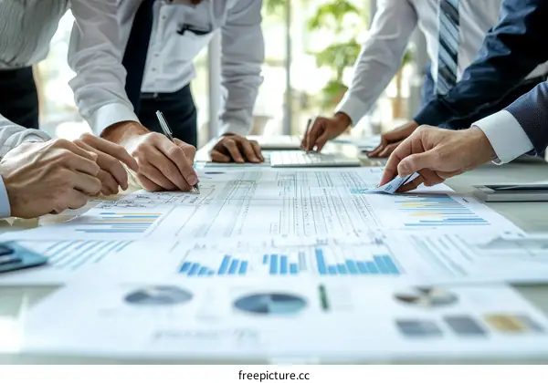 Business People Analyzing Financial Documents