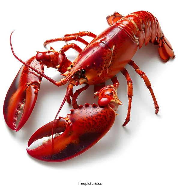 A bright red lobster