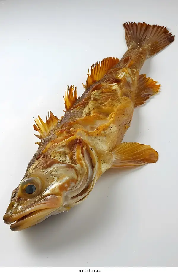 Dried Fish on White Background