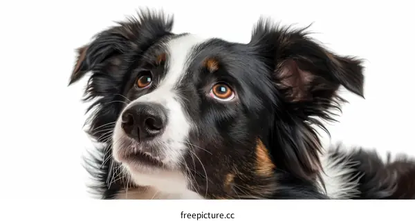 A Border Collie stares into the distance