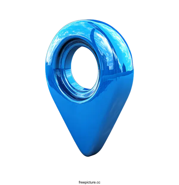 [Transparent Background PNG]3D Blue Location Pointer Icon