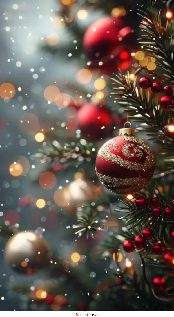 Christmas Tree Decorated with Ornaments