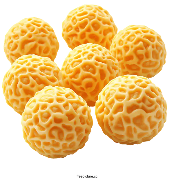 [Transparent Background PNG]Close-up of a Group of Round Yellow Food Items