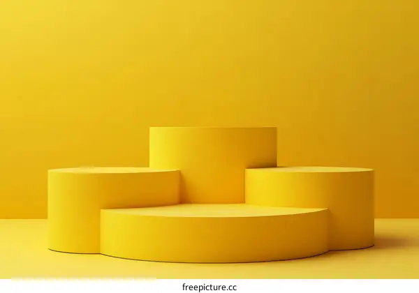 Yellow Geometric Display Podium