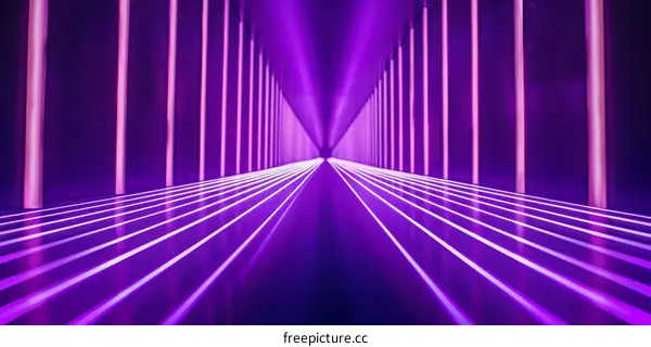 Purple Illuminated Futuristic Tunnel