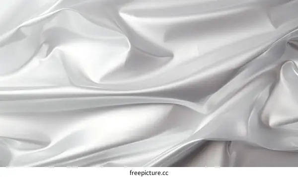 White silk fabric with soft waves flowing across the surface