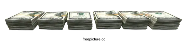[Transparent Background PNG]Stacks of US Dollars Illustrative Representation
